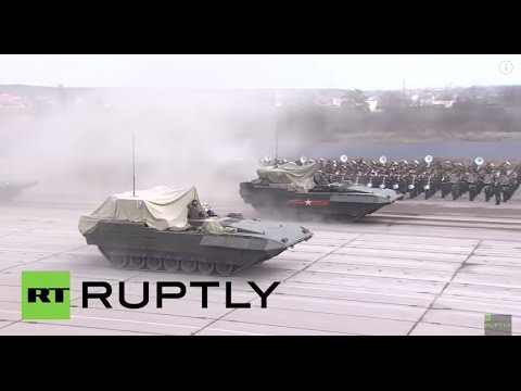 Youtube: Russia: State of the art T-15 APCs ready to roll for V-Day celebrations