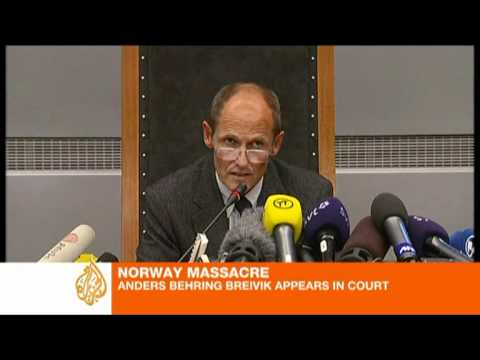 Youtube: Norway suspect makes first court appearance