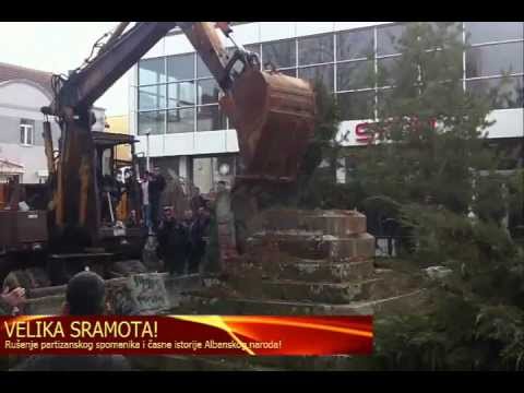 Youtube: Rušenje partizanskog spomenika i časne istorije Albanaca - Vitina