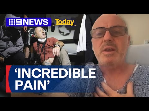 Youtube: British photographer shot with 'plastic bullet' in LA protests undergoes surgery | 9 News Australia