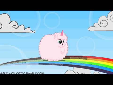 Youtube: Pink Fluffy Unicorn Dancing on Rainbow 20 minutes ( Fluffle Puff Tales - "PFUDOR") )