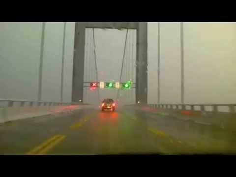 Youtube: Horrible Storm hits while crossing Chesapeake Bay Bridge