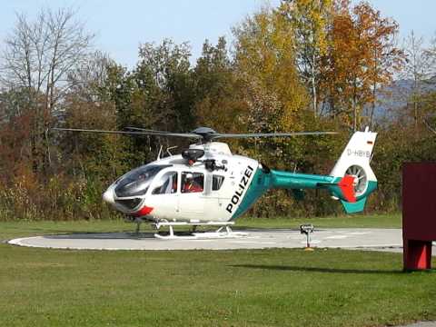 Youtube: EC 135 der Polizei am 31.10.09 in Füssen.  D-HBYB