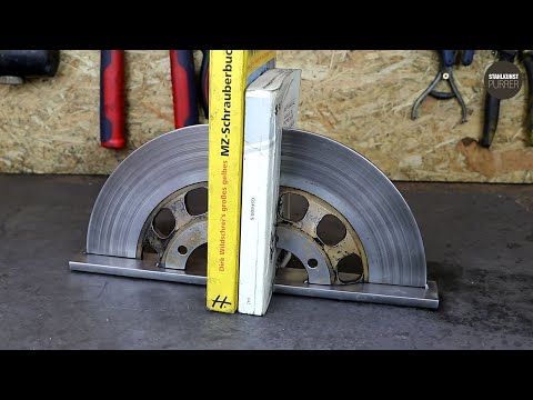 Youtube: So entstehen meine Buchstützen aus Motorradbremsscheiben