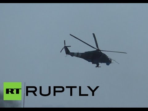 Youtube: Video: Ukrainian military helicopters fire missiles on Donetsk intl airport