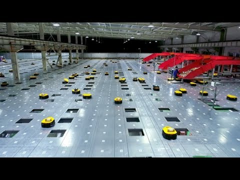 Youtube: Watch an army of robots efficiently sorting hundreds of parcels per hour