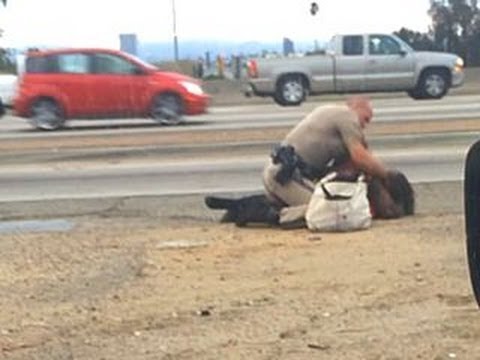 Youtube: CHP officer under fire for beating woman on roadside