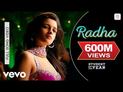 Youtube: Radha - SOTY |Alia |Sidharth |Varun |Udit Narayan|Shreya Ghosal