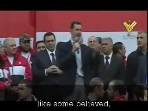 Youtube: Pro Assad Rally - 18 - Bashar speech (English subtitles) from Damascus - 11-01-2012