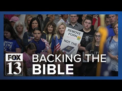 Youtube: Demonstrators demand the Bible be put back on Davis School District shelves