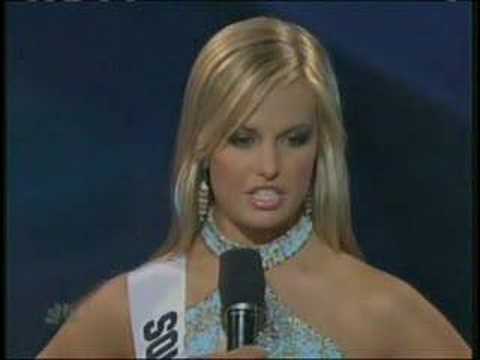 Youtube: Miss Teen USA 2007 - South Carolina answers a question