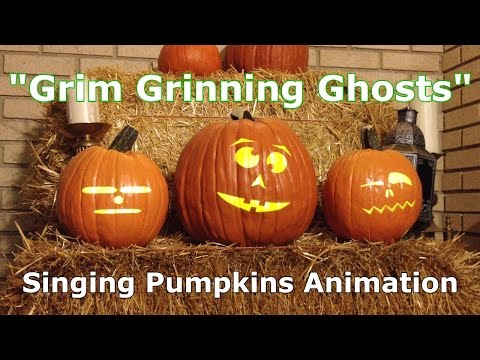 Youtube: Grim Grinning Ghosts 2.0 - Singing Pumpkins Jack-o-Lantern Projection!