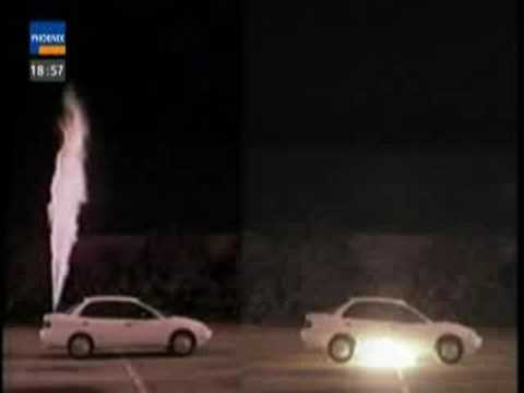 Youtube: Crashversuch mit Wasserstoff und Benzin-Fahrzeug