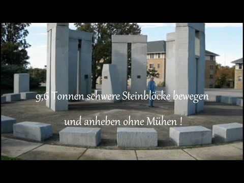 Youtube: 9,6 Tonnen schwere Steinblöcke bewegen und anheben ohne Mühen | Dieser Mann baut Stonehenge nach!