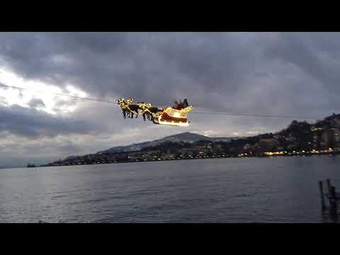 Youtube: Santa flying over Lake Geneva at Montreux Noel - Is This For Real?!