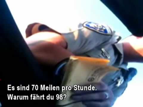 Youtube: US cop admonishes german tourist (with german subs)