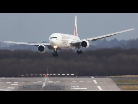 Youtube: Crosswind LANDINGS during a STORM at Düsseldorf  B777, 767, 757 A330 - Storm Andrea
