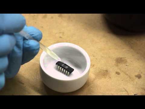 Youtube: Decapping ICs (removing epoxy packaging from chips to expose the dies)