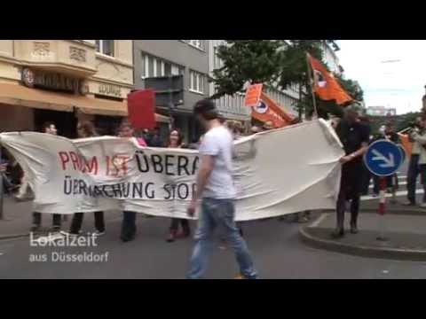 Youtube: WDR Lokalzeit - #PRISM - Demo gegen Bürgertotalüberwachung in Düsseldorf - 23.6.2013
