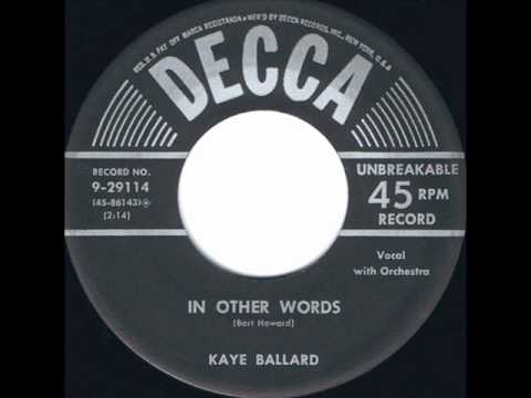 Youtube: In Other Words (original) - Kaye Ballard 1954.wmv