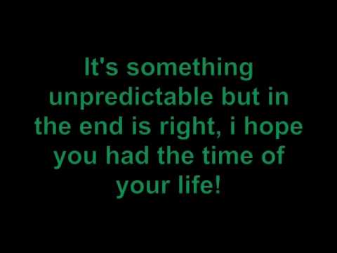 Youtube: Green day - Time of your life with lyrics