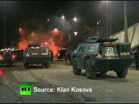 Youtube: Video of ethnic clashes in Kosovo as police break up Mitrovica riots