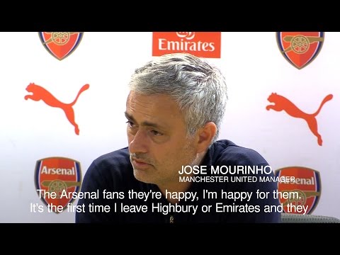 Youtube: Jose Mourinho 'Happy' For Arsenal Fans Despite United Defeat
