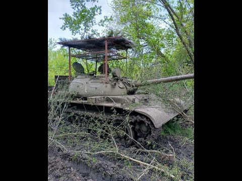 Youtube: T-54B Spotted in Ukraine -- With a DOUBLE Cope Cage