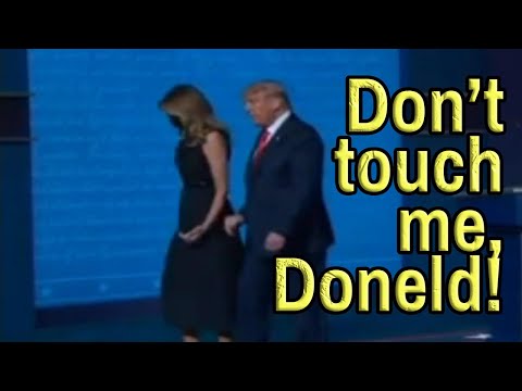 Youtube: MELANIA TRUMP RIPS HAND AWAY FROM DONALD at Presidential Debate. Wouldn't even hug him.