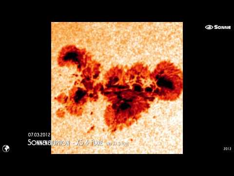 Youtube: Gewaltige X5.4 & X1.3 Sonneneruption - 07.03.2012 - Sonnensturm trifft Erde - Solar Flare march 7