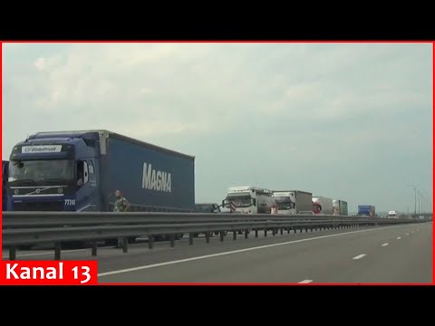 Youtube: Traffic at a standstill on Russia's M-4 highway linking Moscow and Rostov-on-Don
