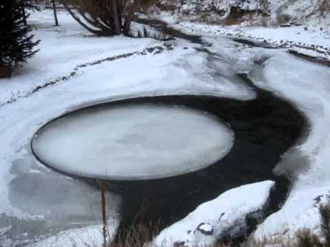 Youtube: Rotating Ice Disc in Rapid Creek.MPG