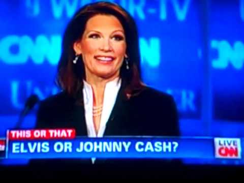 Youtube: GOP12.com: Bachmann picks Elvis and Cash