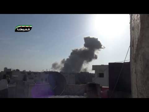 Youtube: #لحظة القصف على كفربطنا بالقنابل الفراغية الخميس8-11-2012