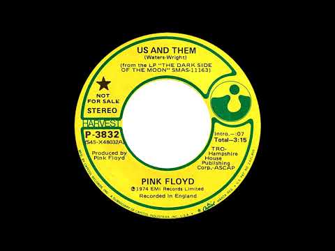 Youtube: Pink Floyd - Us and Them [Harvest 3832, 45 rpm, 1974, stereo promo]