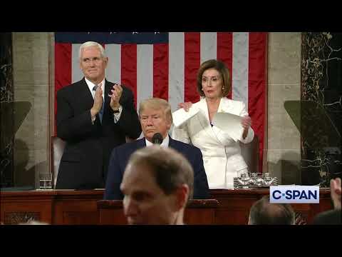 Youtube: House Speaker Nancy Pelosi tears up State of the Union speech.