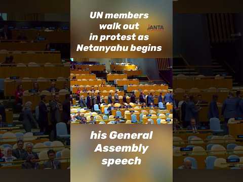 Youtube: Netanjahu droht ein Massenboykott, da UN-Mitglieder vor seiner Rede aus Protest den Saal verlasse...