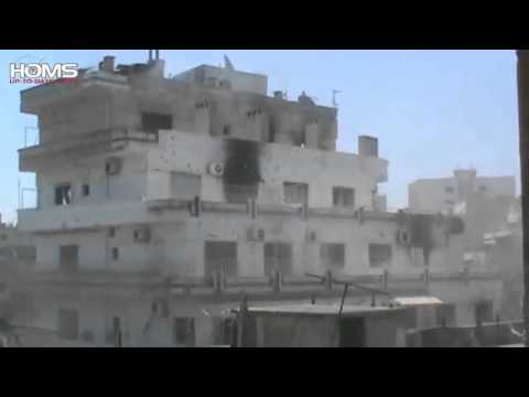 Youtube: 5 7 Homs  أوغاريت حمص حي جورة الشياح , قصف المنازل في الحي حمص هاااااام ج17