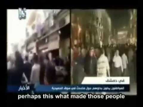 Youtube: The Syrian Revolution -  fake protest