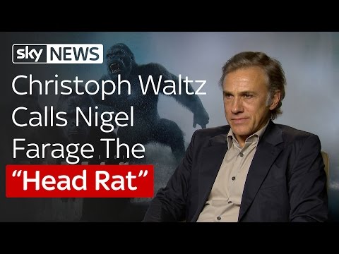 Youtube: Christoph Waltz Calls Nigel Farage The "Head Rat"
