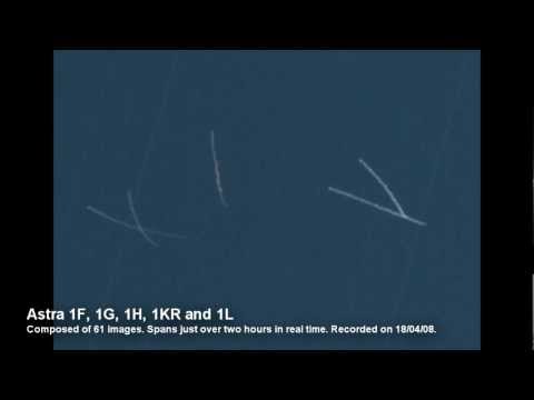 Youtube: Astra geostationary satellites through telescope