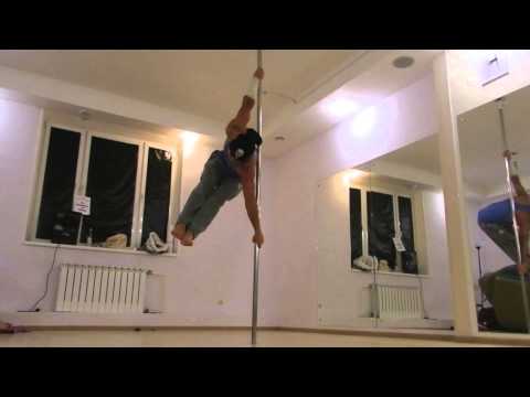 Youtube: Crazy pole dance on Static pole by Марк Буханцов