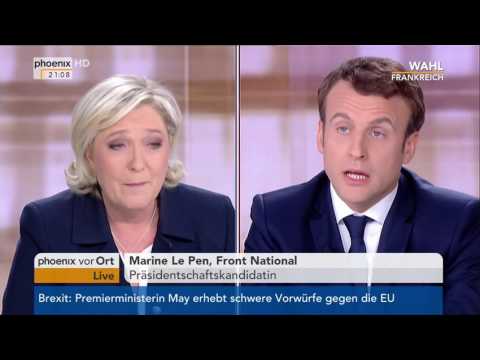 Youtube: Heftiges TV-Duell Le Pen / Macron (2017) Deutsch komplett