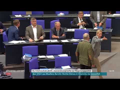 Youtube: AfD-Fraktion verlässt Bundestag bei Rede von Johannes Kahrs, SPD, am 12.09.18