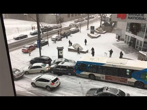 Youtube: Snow Causes Multi-Vehicle Pileup in Canada