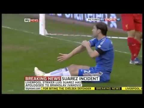 Youtube: Luis Suarez Bites Branislav Ivanovic