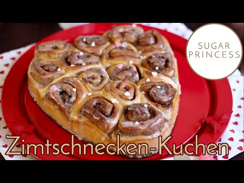 Youtube: Beste Zimtschnecken! 💗Hefeschnecken-Kuchen: Herztorte zum Valentinstag | Rezept von Sugarprincess