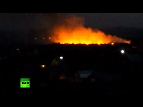 Youtube: Moment Ukraine Il-76 military transport jet shot down in Lugansk