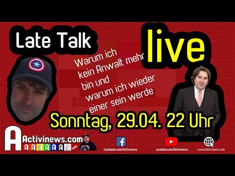 Youtube: Latenight live: Warum ich kein Anwalt mehr bin und warum ich es wieder sein will