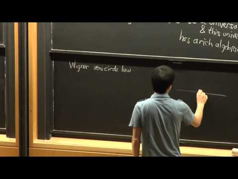Youtube: Minerva Lectures 2013 - Terence Tao Talk 3: Universality for Wigner random matrices